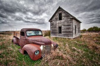 "Abandoned Farmhouse and Truck (HDR)"